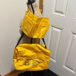 Boeing Yellow Tool Bag and Apron Set new with some dirt on outside of bag